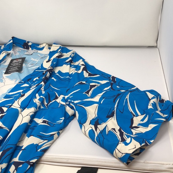 2/$30 NEW Catherines Duster Size 3X Alfresco Blue Black White Artsy Plus Size - Picture 13 of 15